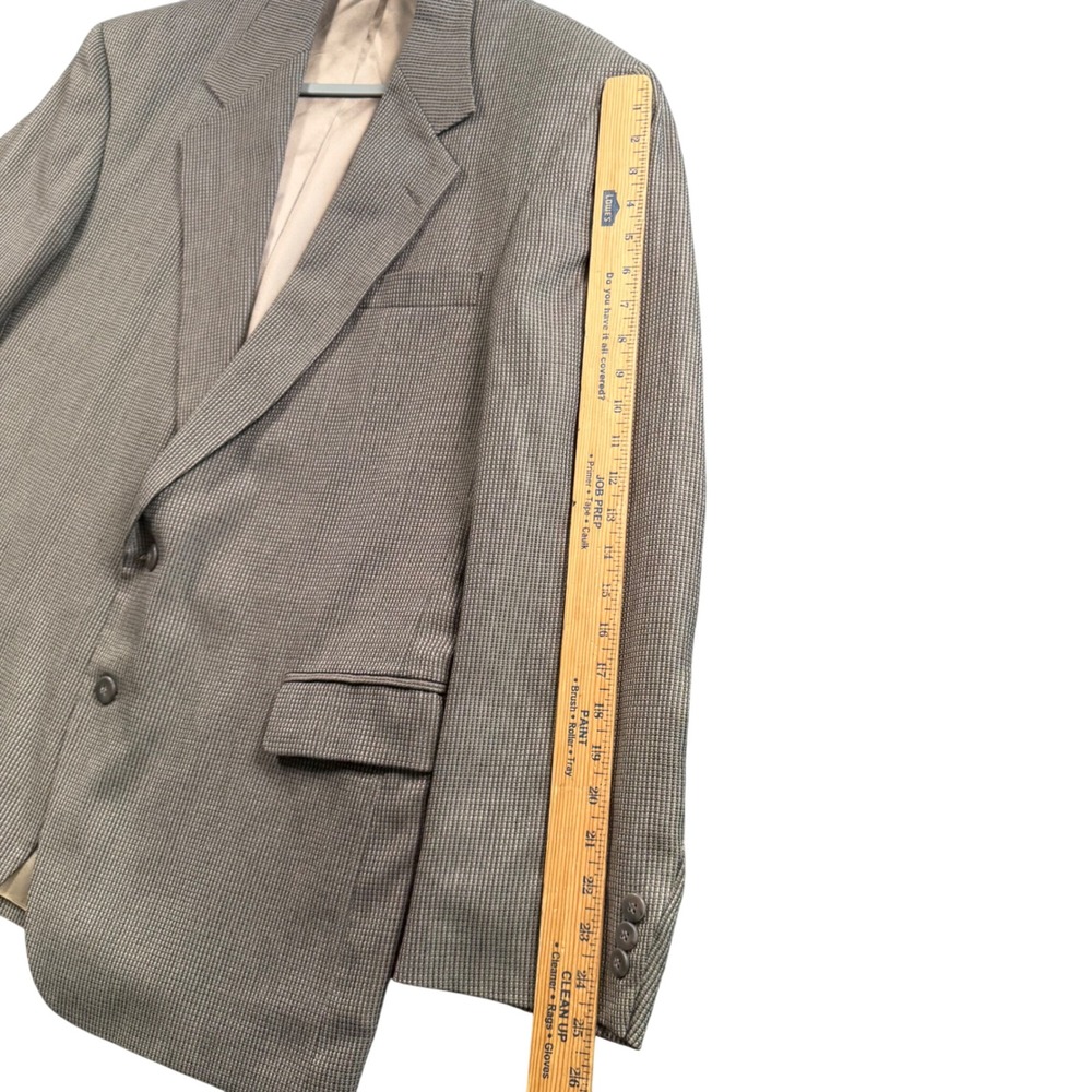 VTG Haggar City Casuals Blazer 46R Brown Micro Check Old Money Sport Coat USA - Picture 7 of 13